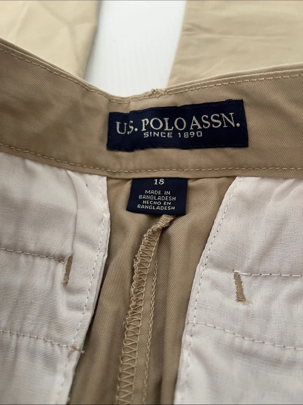 Boys U.S. PoloASSN. Khaki Pants Size 18